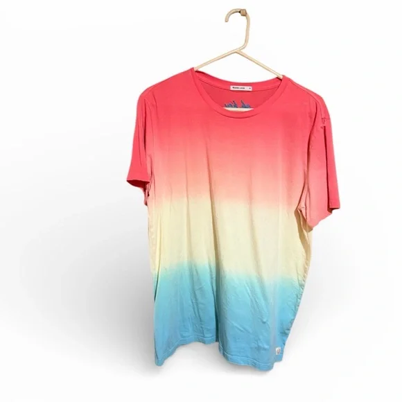 Marine Layer Coral and Blue Ombré Sunset Embroidered Tee Men’s Medium. - Picture 9 of 10